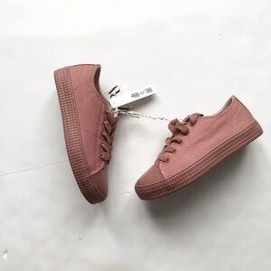 Zara NWT mauve canvas cap sneaker size 31(13.5 kids)